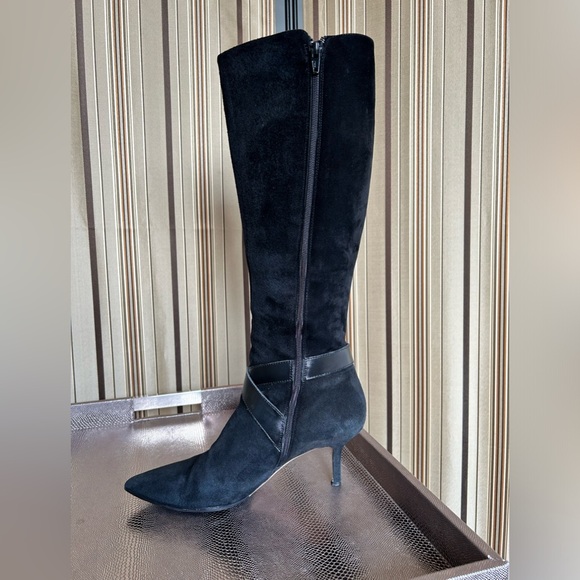 Saks Fifth Avenue black suede boots - Picture 5 of 15